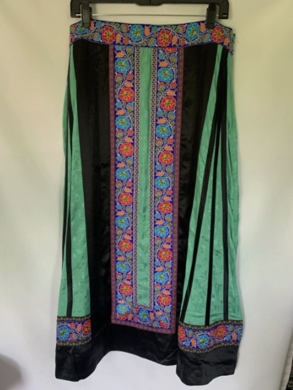 J. Peterman Size 14 Gypsy Boho Silk Rayon Polyester Multi Ribbon Skirt NWOT